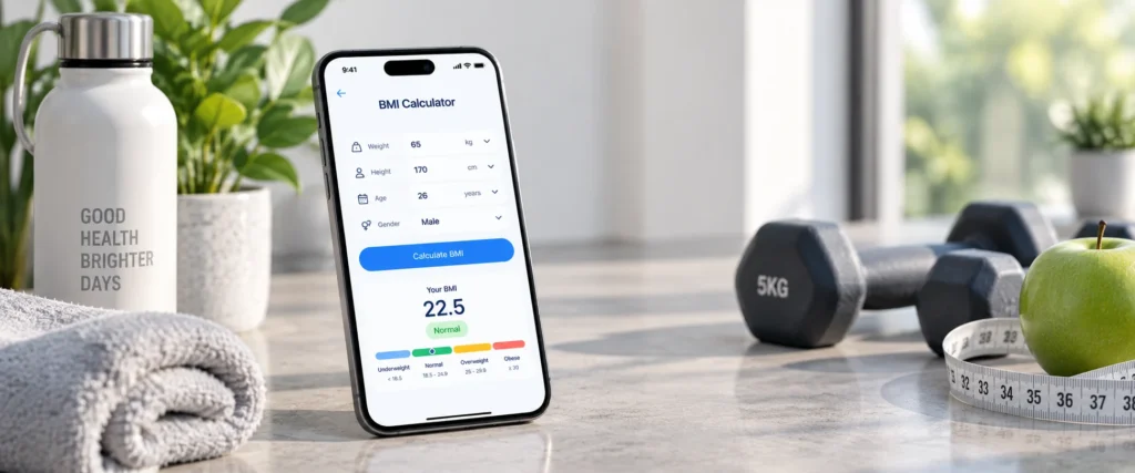 BMI Calculator tool banner femwise health